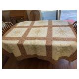 Vintage Brown Cross Stitch Quilt