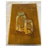 Handpainted Mason Jars on Wood