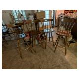 4 Tall Back Swivel Bar Stools