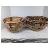 2 Native American Hand Woven Baskets