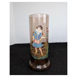 Antique ROSSLER Enamel Glass Vase