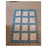 Alphabet Animals Hand Sewn Baby Quilt