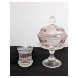 Indiana Glass?  Vintage Pedestal Candy Dish & Vase
