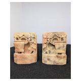 Pair Soapstone Asian Bookends