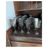 Fostoria Woodland Brown Glass Bar Drink Glasses