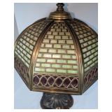 Bradley & Hubbard Slag Glass Table Lamp