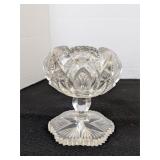 Pressed Glass Crystal Starburst Dish