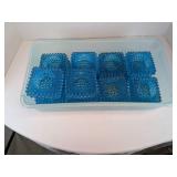 LOT Fenton Cobalt Hobnail Votive Holders (8)