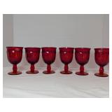 6pc Noritake Provincial RED Goblets Glasses