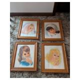 4pc Francis Hook Northern Tissue Girl Prints