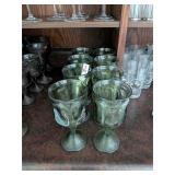 Fostoria Woodland Green Goblet Glasses 8