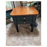 2-Tone Forest Green Wood End Table