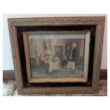 Antique George Washington Family Print Framed