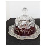 Bland Fall Festival Ruby Glass Covered Dish