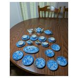 Blue Willow Teacup & Misc Dishes Japan