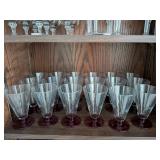 Red Stem Bar Glasses 33 pcs