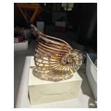 Lenox Brown Glass Seashell Vase