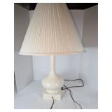 Vintage Modern White Splatter Ware Pottery Lamp