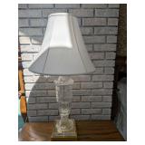 Etched Floral Crystal Table Lamp