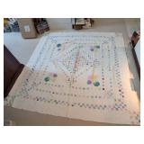 vintage King Size Tulip Handmade Quilt