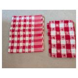 Pair Red Checkered Picnic Cotton Tablecloths