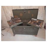 Vintage Heavy Metal Tool Chest & Tools