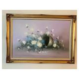 Large White Floral Bouquet Painting