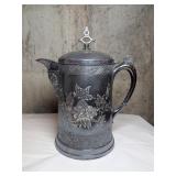 Pelton Bros St. Louis Etched Silver Plate Pitcher