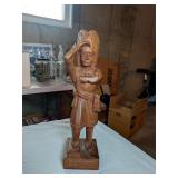 12" Carved Wooden Indian