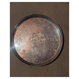 Vintage 18" Engraved Aluminum Platter
