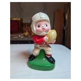 Ceramic Cardinals Football Player Piggy Bank