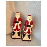 2 Plaster or Chalkware Santa Figurines