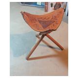 Hand Tooled Leather Stool