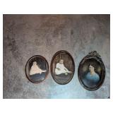3 Antique Convex Frames