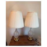 Pair Matching Crystal Table Lamps