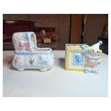 2 Vintage Baby Planters