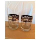 Gold/Black Vintage Bar Glasses