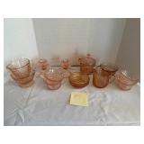 Mixed LOT Pink Depression Glass
