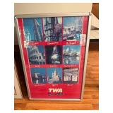 Framed TWA Travel Poster
