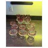 Cranberry Glass Fancy Drink Glasses