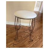 Small Gold Metal Vanity Stool