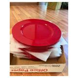 LOT Red Plastic Chargers