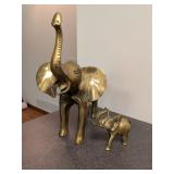2pc Brass Elephants