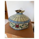 Large Roses Slag Glass Pool Table Hanging Light