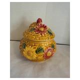 Vintage Floral Covered Dish
