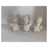 3 White Napcoware Angels
