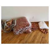 Burgandy & Gold Brocade Comforter Set - QUEEN