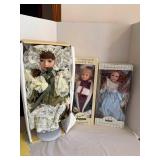 3 Porcelain Dolls - NEW