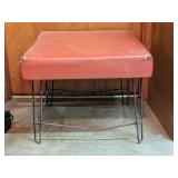 Vintage Vinyl Ottoman Stool