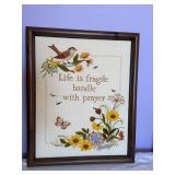 Crewel Embroidery - Life Is Fragile Like A Prayer